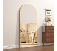 CASSILANDO Miroir Pleine Longueur, 165 x 60 cm, Miroir de Sol, Miroir Vertical, Chambre à Coucher Contre Mur, vanité et Support Mural, Miroir à Cadre Mince, Or
