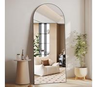 CASSILANDO Miroir pleinFormattedMessage, 165 x 60 cm, bombé, support, suspendu ou appuyé, grande chambre à coucher, garde-robe, noir