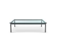 Cassina LC 10 Table en tube, grand Modèle - noir - verre cristal - 70 x 70 cm