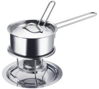 Cassolette à Beurre/Saucière avec Couvercle Cuillère à Sauce et Réchaud en Ac...