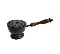 Cassolette à Fumigation Encensoir Sagar en Métal avec Une poignée en Bois, L: 9 cm, H: 22 cm, Ø 7,5 cm
