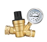 casstaly 1 Pièce Réducteur de Pression D'Eau Réglable Régulateur de Pression avec Jauge et Filtre à Tamis D'Entrée, Laiton Sans Plomb