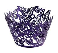 casstaly 12 pcs Originale des Papillons Cupcake Caissettes (Violet)