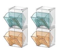 casstaly 4pcs sachets de thé organiseur capsule boîte de rangement scellée boîte de rangement café sucre contenant avec couvercle thé organiseur de bureau