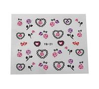 casstaly 50 Feuilles Mix Couleur Fleur 3D Nail Art Sticker Autocollant