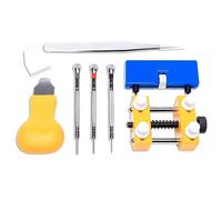 casstaly 7 Pièces Kit D'Accessoires D'Outil de Réparation de Montre pour Le Boîtier de Montre, Dissolvant de Bande D'Ouverture, Changement de Batterie, Support de Montre, Pince à Épiler