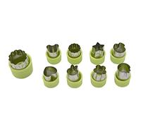 casstaly 9pcs Mini Coupe- Croute Legume Fruit Coupeur Cuisson Set Outils Accessoires avec Ours Etoiles Lapins Champignons Fraise Coeur Cookie Formes de Coupe