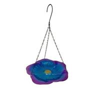 casstaly Bain d'oiseaux Suspendu Petite Mangeoire à Oiseaux Mangeoire en Métal Plateau de Fleurs Mignon Plateau de Mangeoire à Oiseaux pour la Décoration de Jardin Bleu-Violet