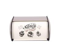 casstaly Boîte à pain vintage avec couvercle enroulable gris clair - Petites boîtes à pain en fer avec revêtement en poudre pour la cuisine, la décoration de