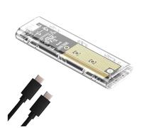 casstaly Boîtier SSD M2 M.2 NVMe+NGFF double protocole SSD USB 3.2 Gen2 10 Gbit/s Transparent Boîtier de disque dur externe pour PC B