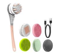 casstaly Brosse de Bain Électrique Étanche, Brosse de Douche Spa Multifonctionnelle avec Long Manche, Massage Du Corps et Nettoyage Du Dos