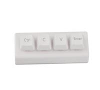 casstaly Clavier programmable à 4 touches - Interrupteur rouge - Ctrl C V - Entrée - Mini clavier mécanique - Support NKRO pour jeux et bureau - Installation facile - Blanc A