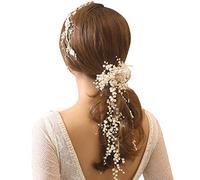 casstaly Coiffure de Mariage de Mode pour la MariéE de Mariage à la Main Perle Cristal Accessoires de Cheveux Ornements en ÉPingle à Cheveux