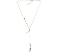 casstaly Collier de Chaine de Perles Boho et de Pendentif Frange a la Mode Simple pour Mesdames (Taille: 46 cm, Couleur: Or)