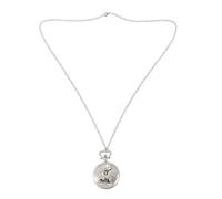 casstaly Grand Ailé Montre De Poche Pendentif Vintage Collier en Argent Cadeaux pour Et Femmes