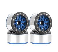 casstaly Jante en métal bleu noir 1,55" pour 1/10 RC Crawler Vehicle Axial SCX10 Ghost TRX4 TRX6 D90 4WD Facile à utiliser