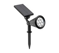 casstaly Lampe solaire 7 LED avec prise de terre - IP65 - Étanche - Luminosité réglable - Projecteur décoratif de jardin - B