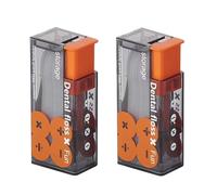 casstaly Lot de 2 boîtes de rangement automatiques portables pour fil dentaire, 10 médiators rechargeables, faciles à utiliser, 2,5 x 3,6 x 8,5 cm