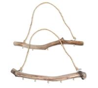 casstaly Lot de 2 branches décoratives en bois flotté naturel avec 5 crochets