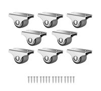 casstaly Lot de 8 mini roulettes fixes, à profil bas avec vis, silencieuses en caoutchouc rigide pour meubles