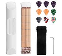 casstaly Manche d'entraînement de guitare de poche, 6 frettes, outil de pratique pour les débutants