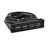 casstaly Panneau avant USB, 4 ports haute vitesse, 2 USB 3.0 + 2 concentrateurs USB 2.0, connecteur de panneau avant 19 broches/9 broches 3,5 pouces