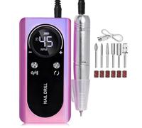 casstaly Perceuse à ongles électrique portable 45000 /min rechargeable à faible bruit pour manucure salon outil facile à installer Violet