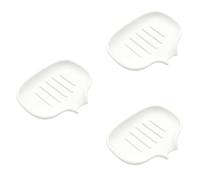 casstaly Porte-savon auto-drainant, à drainage , porte-savon de salle de bain en silicone pour cuisine, blanc