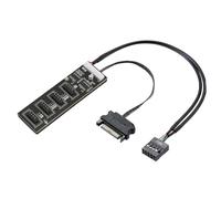 casstaly Répartiteur USB 9 broches avec câble d'alimentation SATA, extension de hub USB 2.0 interne, connecteur répartiteur USB 2.0 pour carte mère, facile à utiliser