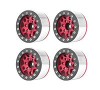casstaly Roue en métal rouge et noir de 1,55" pour véhicule RC Crawler 1/10 Axial SCX10 Ghost TRX4 TRX6 D90 4WD facile à utiliser