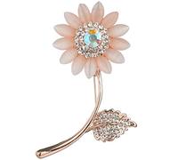 casstaly Women's Mode Opale Strass Alliage Soleil Fleur Broche Broche De Tournesol VÊTements Accessoires