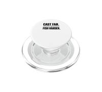 Cast Far Fish Harder pêcheur Basse Canne à Poisson Chemise PopSockets PopGrip pour MagSafe
