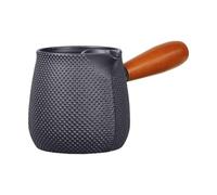 Cast Iron Brewing Kettle - Teapot for Kitchen | 600ml Capacity with Wooden Handle, Heat Resistant Design, Compact Cooking Pot for Stove, Desktop, Travel, Home, Office, Dining, Dormitory, Camping