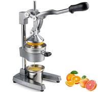 Cast Iron Citrus Juicer, Extra Large Commercial Grade Manual Hand Press with Large Pressure Plate, Heavy Duty Countertop Squeezer for Fresh Orange & Lemon Juice (Sliver)