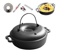 Cast Iron Dutch Oven - Multi-Heat High Temperature Resistant Cookware With Handle - Optimized Steam Release Cast Iron Dutch Oven Pot With Lid,for Frying Roasting Stewing Grilling Baking