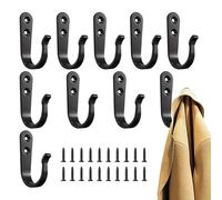Cast Iron Hooks Set, Wall Mounted Storage, Decorative Heavy Duty Hangers Vintage Style Wall Hooks, Home Organization Hardware for Hats Towels Bags Kitchen Entryway Bathroom Outdoor Door Use 4.5*3*1cm