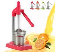 Cast Iron Juicer Hand Press, Effective Stainless Steel Manual Juicer Hand Press, Heav Countertop Citrus Orange Lime Crusher Machine, Easy to Clean, for Kitchens Bar (Pink)