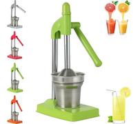 Cast Iron Juicer Hand Press, Effective Stainless Steel Manual Juicer, Manual Juicer Hand Press, with Non-Skid Cup Base, for Fresh Lemonade Orange Juice, Easy To Clean, Home and Kitchen (Green)