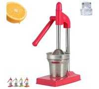 Cast Iron Juicer Hand Press, Manual Juicer Hand Press Cast Iron, Manual Juicers Stainless Steel Lemon Squeezer, for Bar Kitchen, Easy to Clean (red)