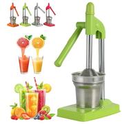 Cast Iron Juicer Hand Press,Manual Juicer Hand Press, Heavy Duty Countertop Lime Citrus Crush Machine,for Fresh Lemonade and Orange Juice, Easy to Use and Clean (Green)