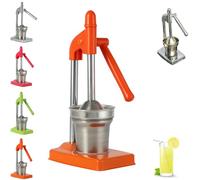 Cast Iron Juicer Hand Press, Manual Juicer Hand Press, Stainless Steel Lemon Squeezer, for Bar Kitchen (Orange)