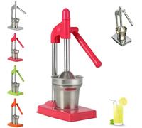 Cast Iron Juicer Hand Press, Manual Juicer Hand Press, Stainless Steel Lemon Squeezer, for Bar Kitchen (Red)