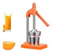 Cast Iron Juicer Hand Press - Manual Juicer Hand Press, Stainless Steel Lemon Squeezer, for Fresh Lemonade Orange Juice, Easy to Clean, Home and Kitchen. (Orange)