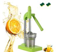 Cast Iron Juicer Hand Press, Manual Juicer Hand Press, Stainless Steel Lemon Squeezer for Fresh Lemonade & Orange Juice, Easy to Clean, Home Kitchen Tool (Green)