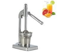 Cast Iron Juicer Hand Press,Professional Can Can Manual Juice Press,Manual Juicer Stainless Steel Lemon Squeezer, for Fresh Lemonade Orange Juice, Easy To Clean (Silver)
