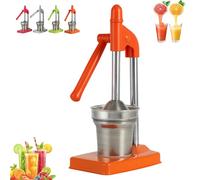Cast Iron Juicer Hand Press, Professional Can Can Manual Juice Press, with Non-Skid Cup BaseEffort Saving Lever, Easy to Clean, Home and Kitchen Essentials Essentials (Orange)