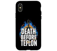 Cast Iron Skillet Cooking Death Before Nonstick Pan Coque pour iPhone X/XS