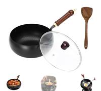 Cast Iron Skillet, Japanese Iron Pan, Hand-Forged Non-stick Pans Without Coating,Durable and Versatile Cookware, High Purity Frying Pans for Cooking (Glass Lid,26CM)