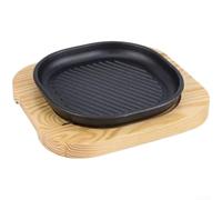 Cast Iron Square Grill Pan 20cm Steak BBQ(20cm)