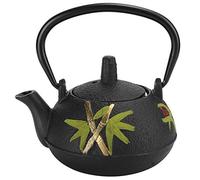Cast Iron Tea Kettle, Iron Tea Kettle 0.3L, Japanese Style Uncoated Plum Blossom Bamboo Design with Built - in Filter and Cover for Home Tea Ceremony, Study or Tea House Decoration